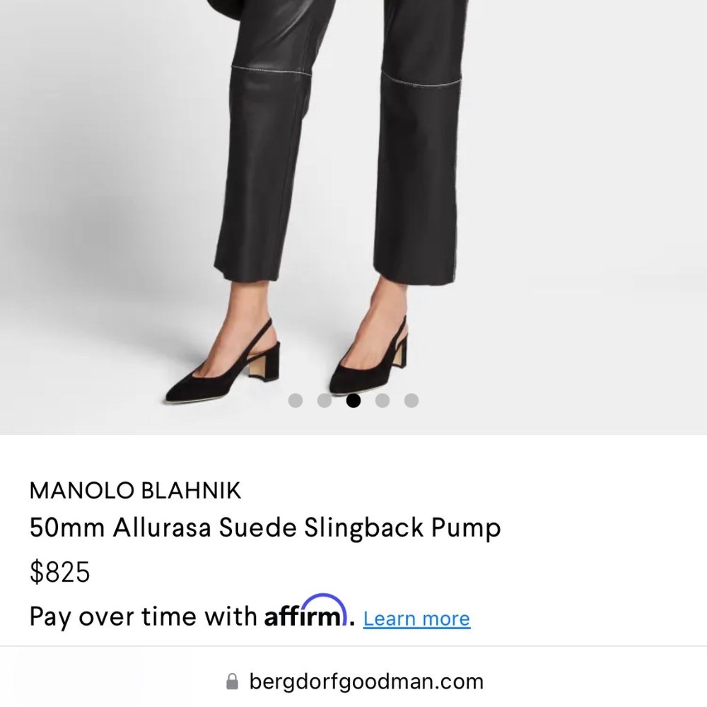 Manolo Blahnik 50mm Allurasa Suede Slingback Pump